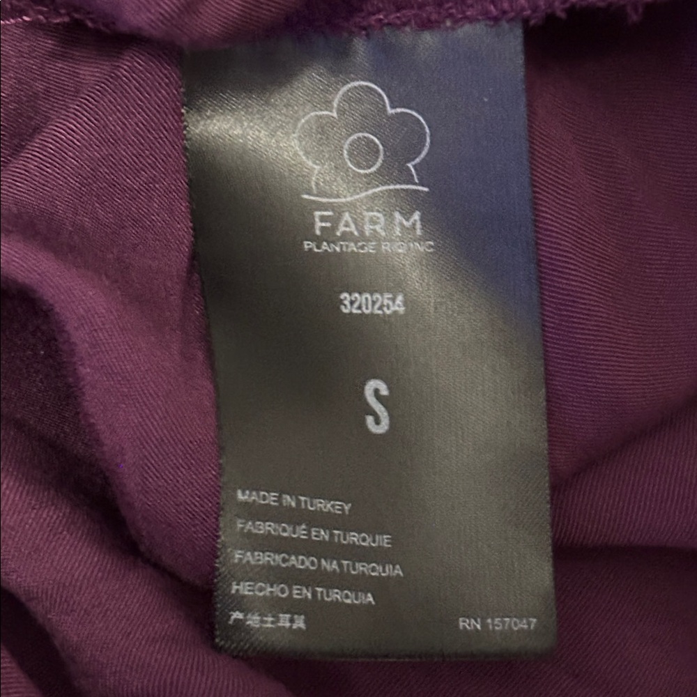 Farm Rio Piping Cutout Balloon Sleeve Dress in purple/burgundy. - Picture 8 of 10
